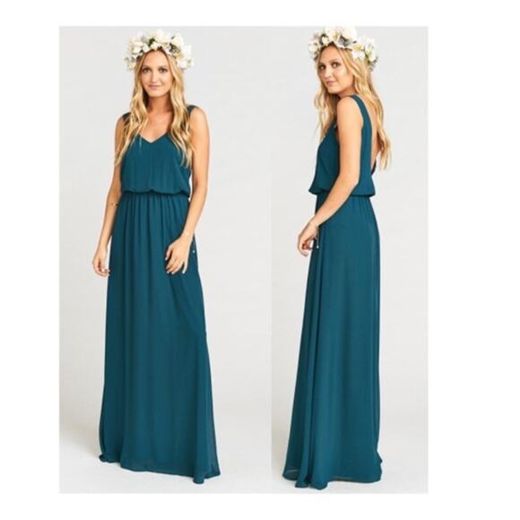 Show Me Your Mumu Kendall maxi deep jade dress NEW SMALL - Picture 5 of 5